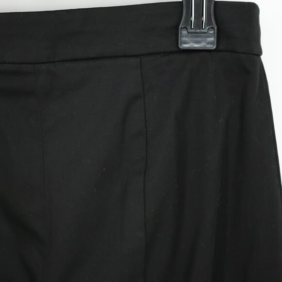 Theory Pants Womens 4 Black Sateen Stretch Cotton Zip Hem Straight Leg Ankle - Picture 9 of 13